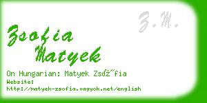 zsofia matyek business card